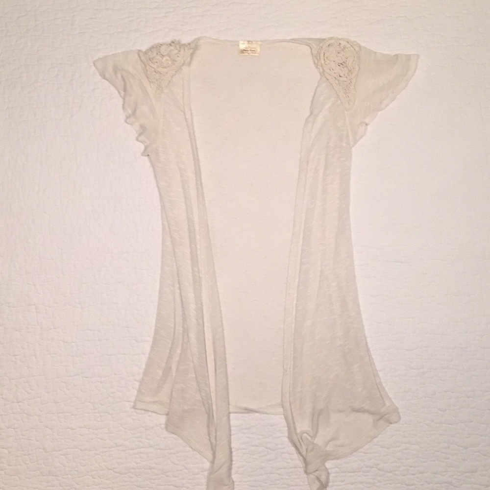 Boutique Brand - Knit Duster w/ Floral Shoulder